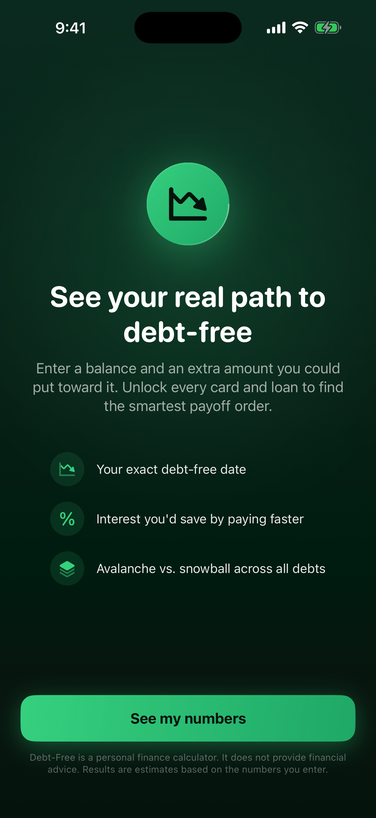 Debt-Free app preview