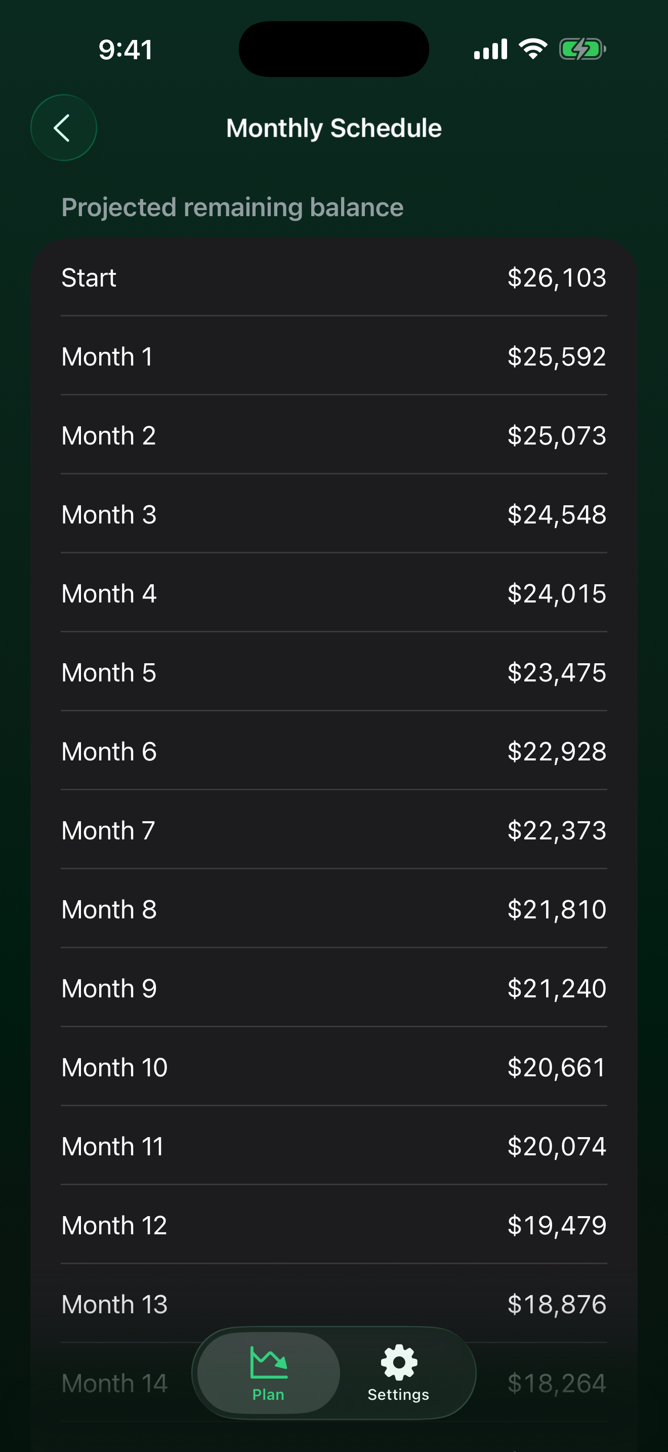 Debt-Free app screen 4