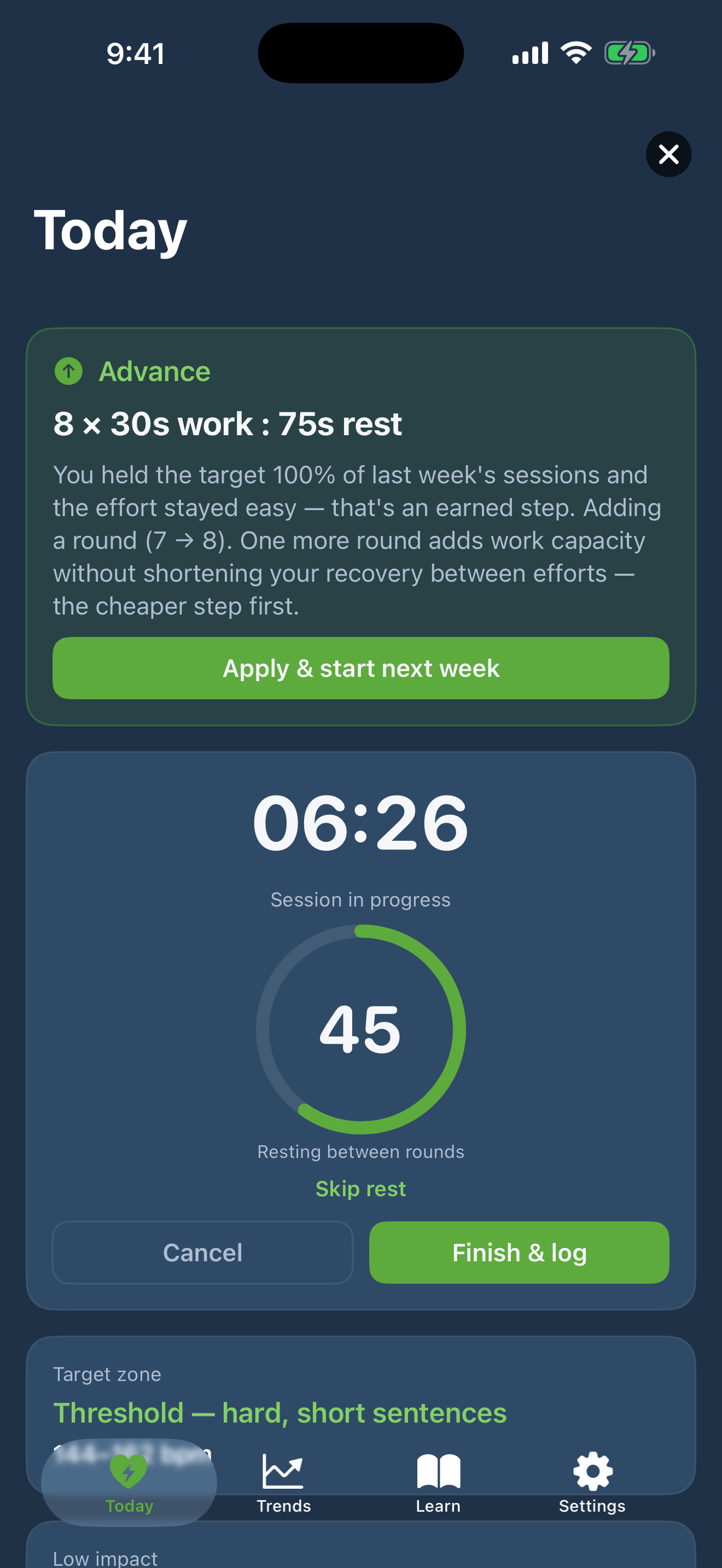 Nash Training app screen 3