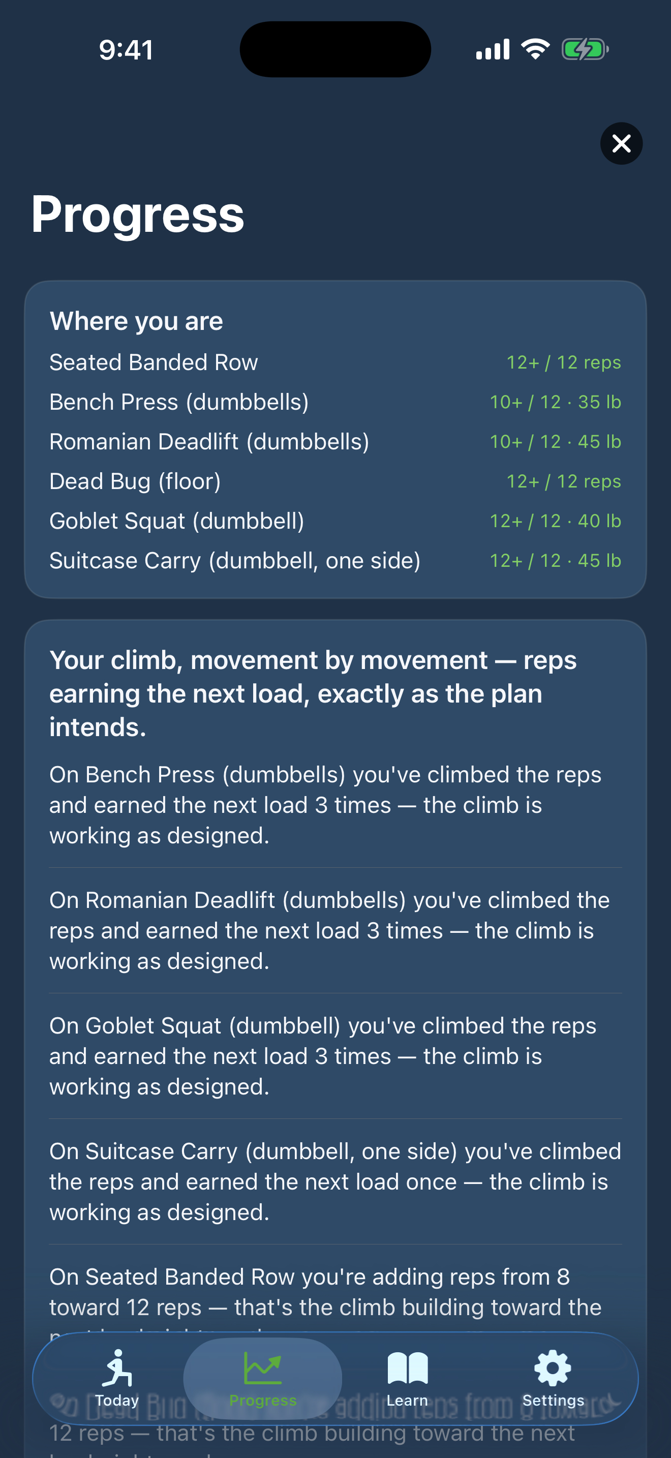 Nash Training app screen 4