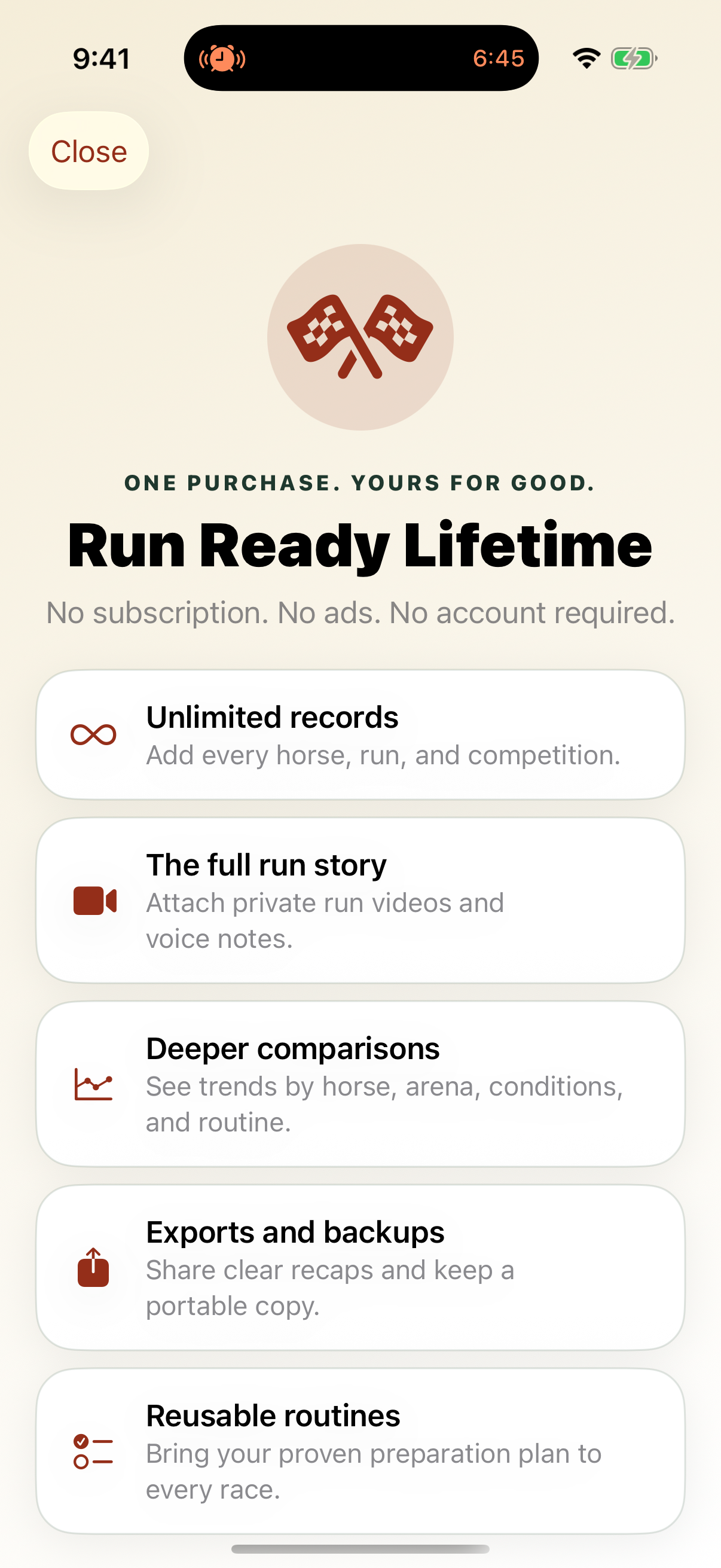 Run Ready app screen 6