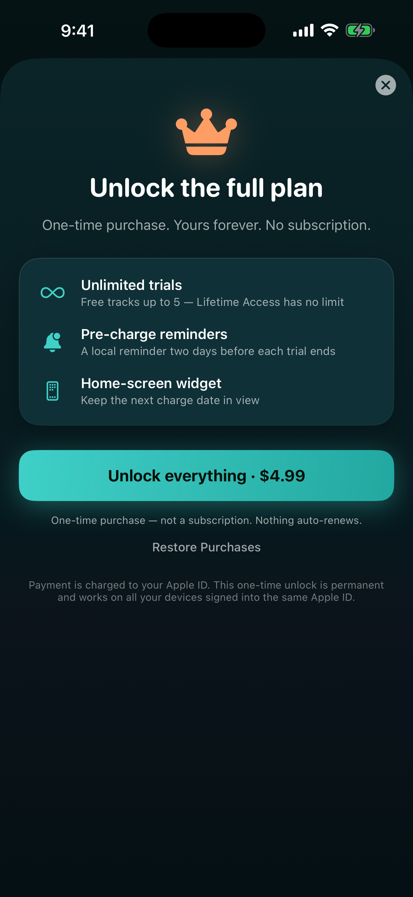Trial Guard app screen 4