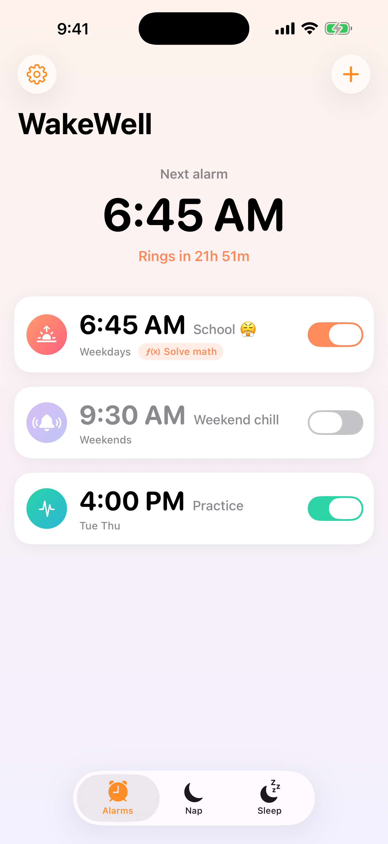 Wake Well app preview