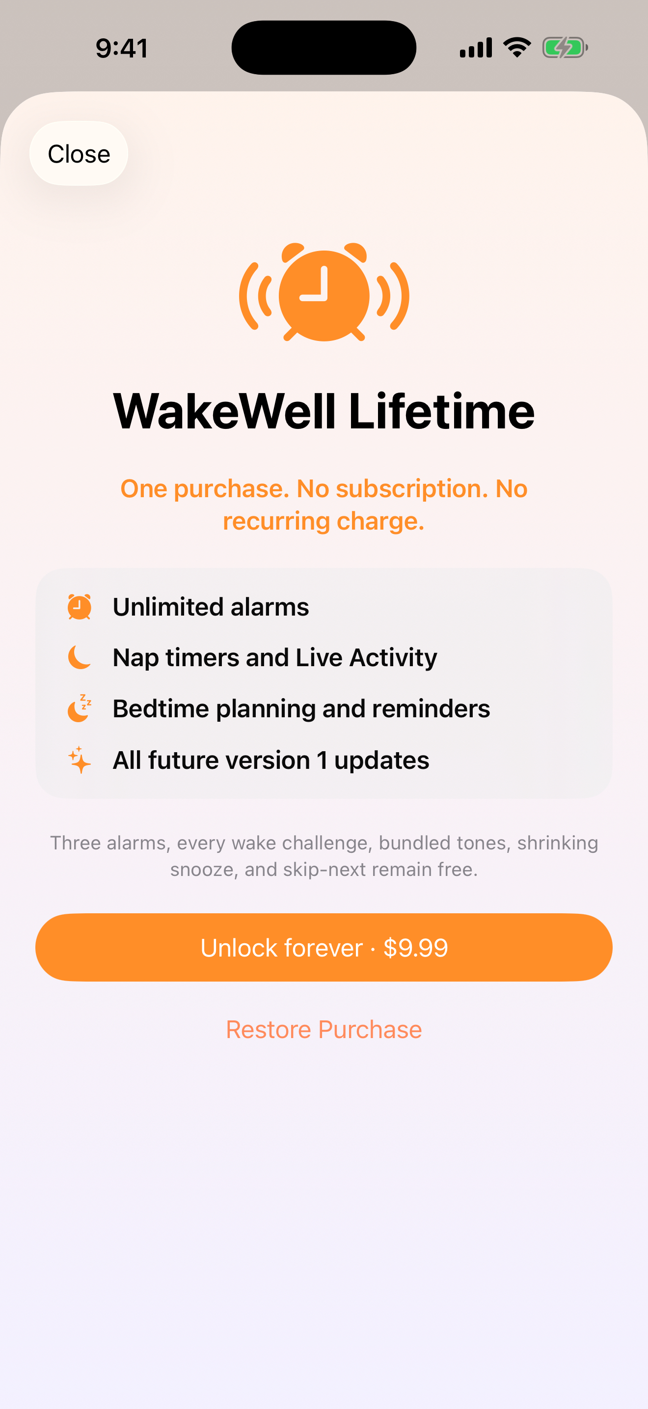Wake Well app screen 5